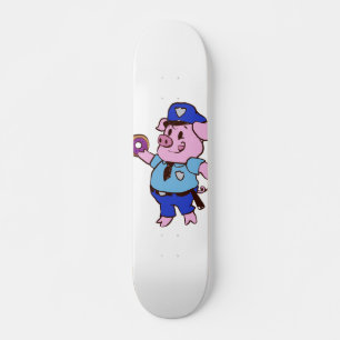 Gris polis som äter en donut välj tillbaka färg mini skateboard bräda 18,5 cm