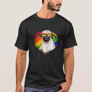 Gris Rainbow Heart Animal Gay Lesbisk Pride Lgbt T Shirt