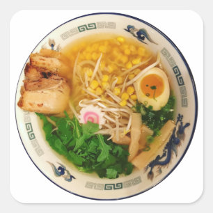 Gris Ramen Noodle Soppa Fyrkantigt Klistermärke