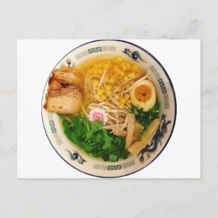 Gris Ramen Noodle Soppa Vykort