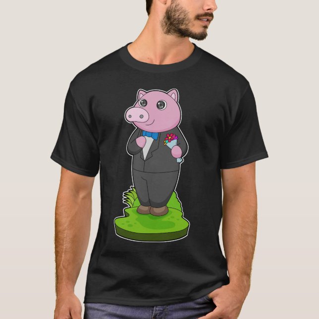 Gris Rengöring Jacka Bröllop T Shirt (Framsida)