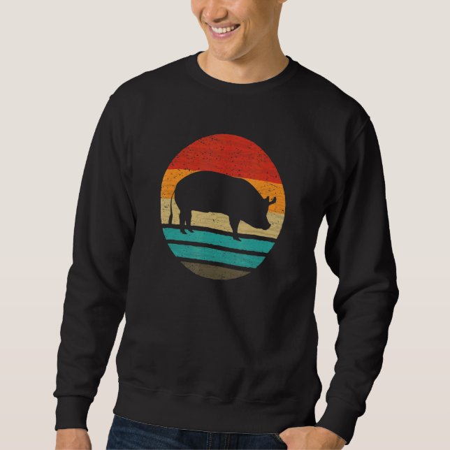 Gris Retro Stil Vintage Lång Ärmad Tröja (Framsida)