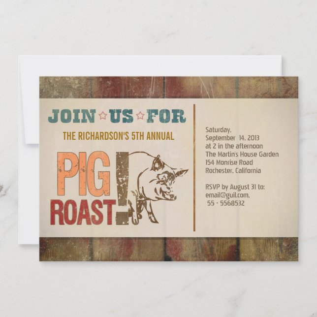 Gris roast barbecue Party-inbjudningar Inbjudningar (Framsida)