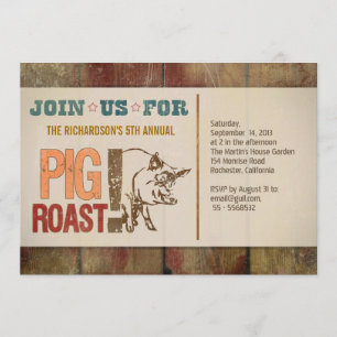 Gris roast barbecue Party-inbjudningar Inbjudningar