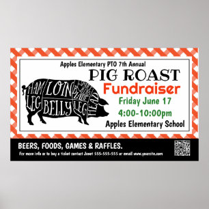 GRIS ROAST Fundraiser PTO PTA Church Banner Poster