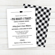 Gris Roast och Toast Black Bröllop Par Shower