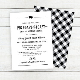 Gris Roast och Toast Black Bröllop Par Shower Inbjudningar