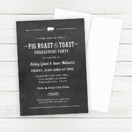 Gris Roast och Toast Chalkboard Bröllop Förlovning Inbjudningar