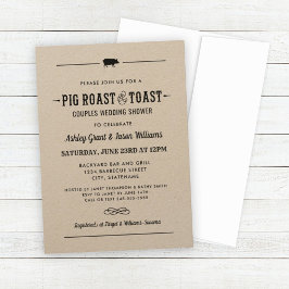 Gris Roast och Toast Kraft Bröllop Par Shower Inbjudningar