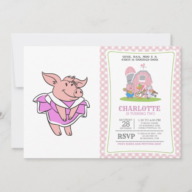 Gris rosa Dress| välj bakgrund färg Inbjudningar (Framsida)