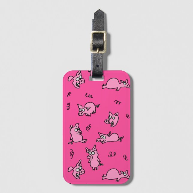 Gris Rosa Luggage Tag Bagagebricka (Framsida vertikal)