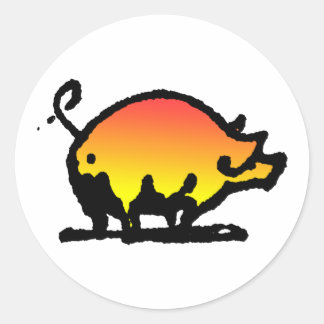 gris runt klistermärke