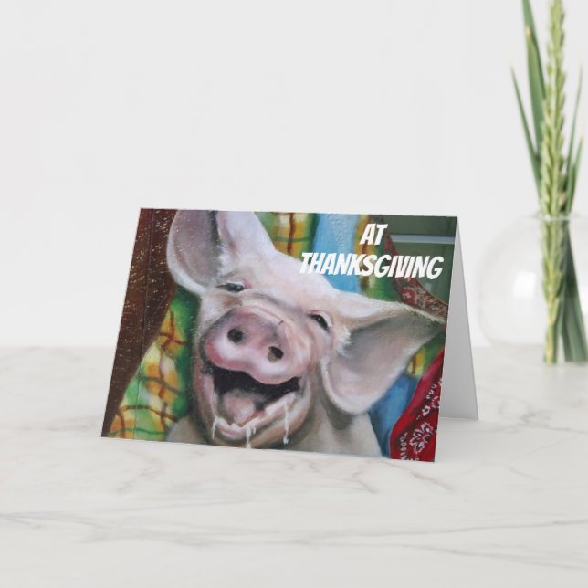 GRIS SÄGER MER TURKIET VID THANKSGIVING HELGDAG C HELGKORT (Framsida)