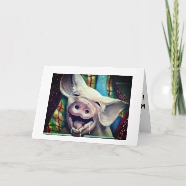 GRIS SÄGER VISS ROLIGT **VUXEN BIRTHDAY* HUMOR KORT (Framsida)