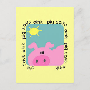Gris Says Oink T-shirts och presenter Vykort