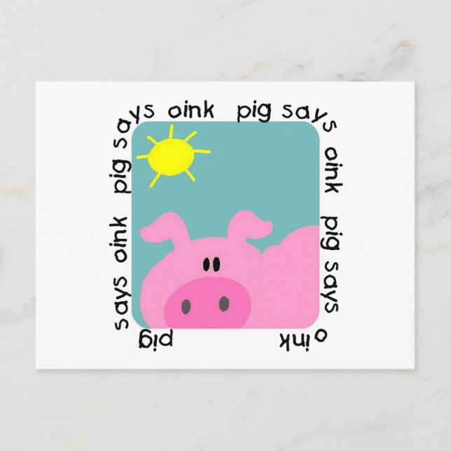 Gris Says Oink T-shirts och presenter Vykort (Framsida)