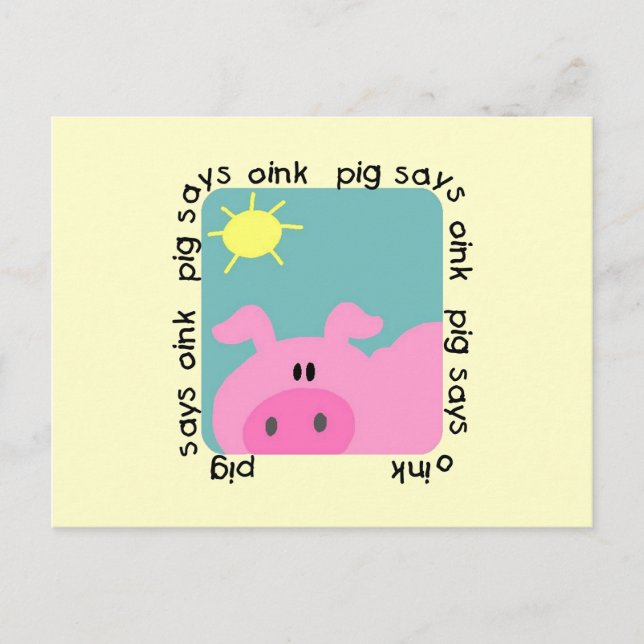Gris Says Oink Tshirts och presenter Vykort (Framsida)