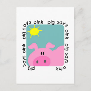 Gris Says Oink Tshirts och presenter Vykort