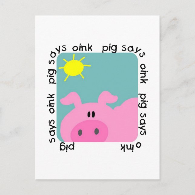 Gris Says Oink Tshirts och presenter Vykort (Framsida)