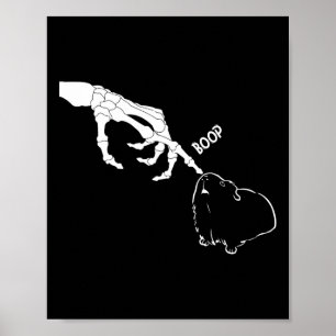 Gris Scary Skeleton Hand Boop Funny Spooky Hallowe Poster