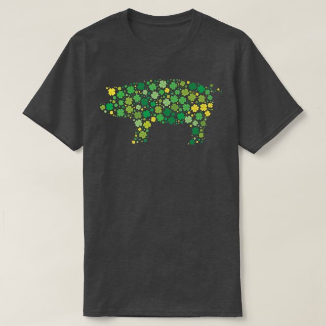 Gris Silhouette med Shamrocks St patrick's day Pre T Shirt (Design framsida)