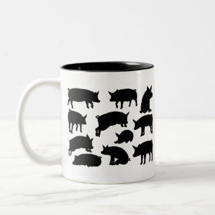Gris Silhouettes Farm Animal Set Två-Tonad Mugg