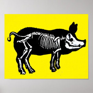 Gris skelett poster