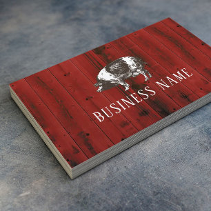 Gris slaktare av boskap Shop Red Barn Wood Visitkort