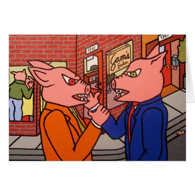 Gris Slap Hälsningskort (Framsidan Horizontal)