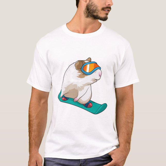 Gris Snowboarder Snowboarder T Shirt (Framsida)