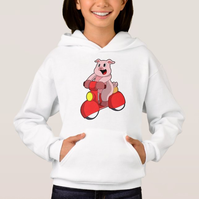 Gris som Biker med Scooter T Shirt (Framsida)