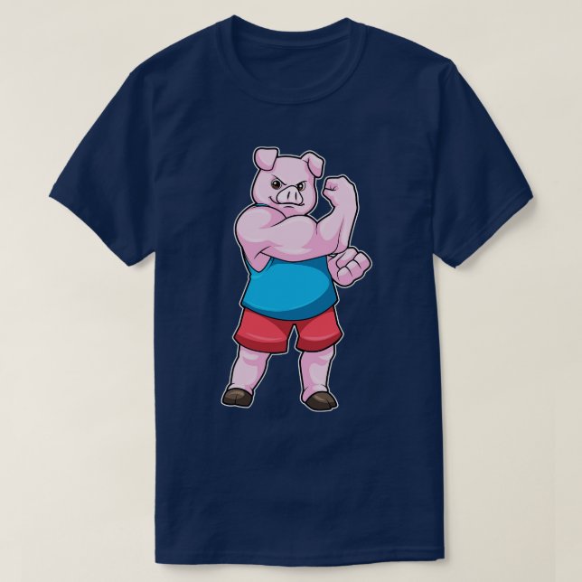 Gris som Bodybyggare med stor Upper arm T Shirt (Design framsida)