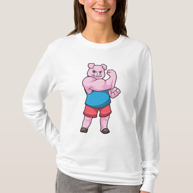 Gris som Bodybyggare med stor Upper arm T Shirt (Framsida)