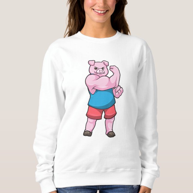 Gris som Bodybyggare med stor Upper arm T Shirt (Framsida)