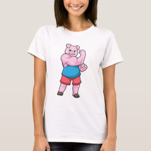 Gris som Bodybyggare med stor Upper arm T Shirt