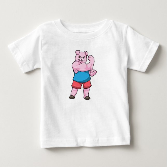Gris som Bodybyggare med stor Upper arm T Shirt (Framsida)
