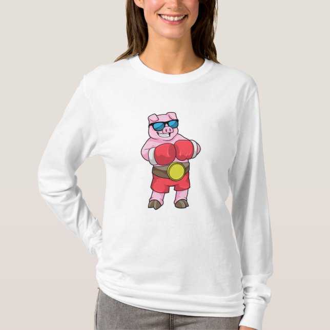 Gris som Boxer med Boxinghandskar T Shirt (Framsida)
