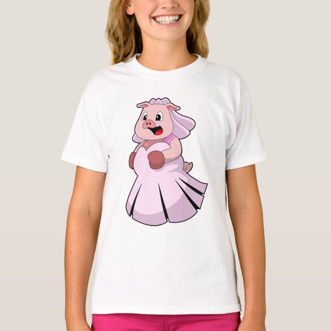 Gris som brud med bröllopsklänning.PNG T Shirt (Framsida)