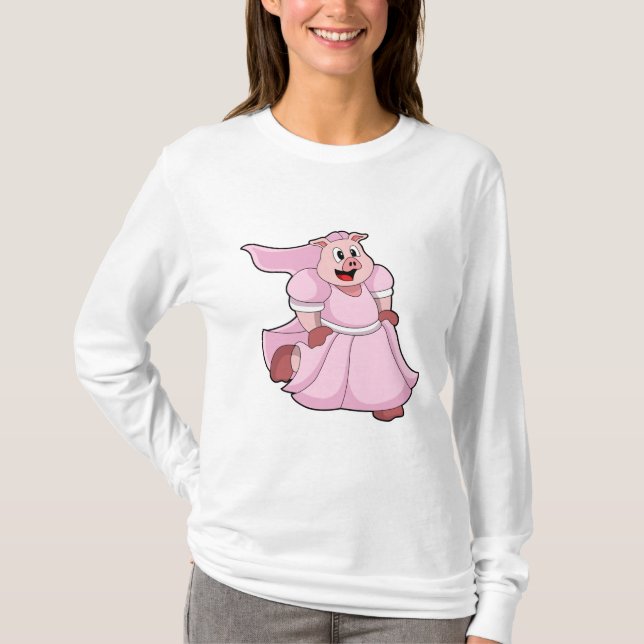 Gris som brud med bröllopsklänning t shirt (Framsida)