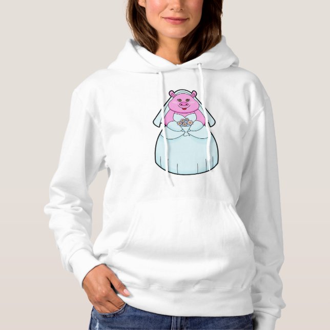 Gris som brud med slöja t shirt (Framsida)