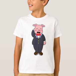 Gris som brudgumme med kostym och slips t shirt