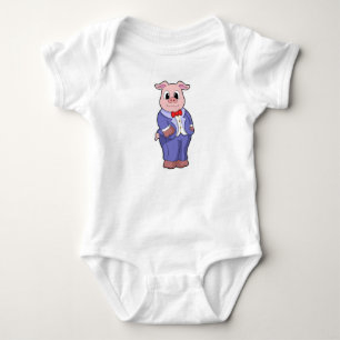 Gris som brudgumme med kostym t shirt