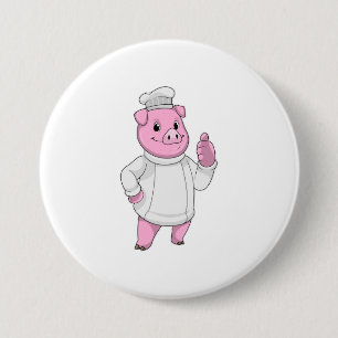 Gris som Cook med Chef hat Knapp