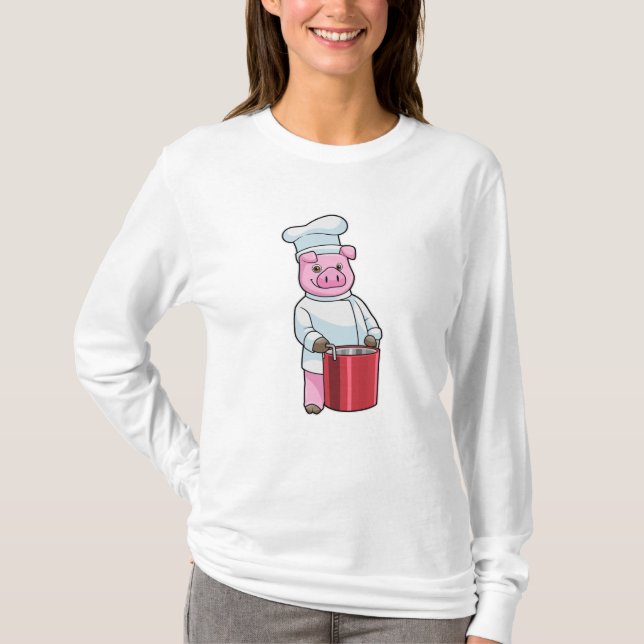 Gris som Cook med kokplats T Shirt (Framsida)