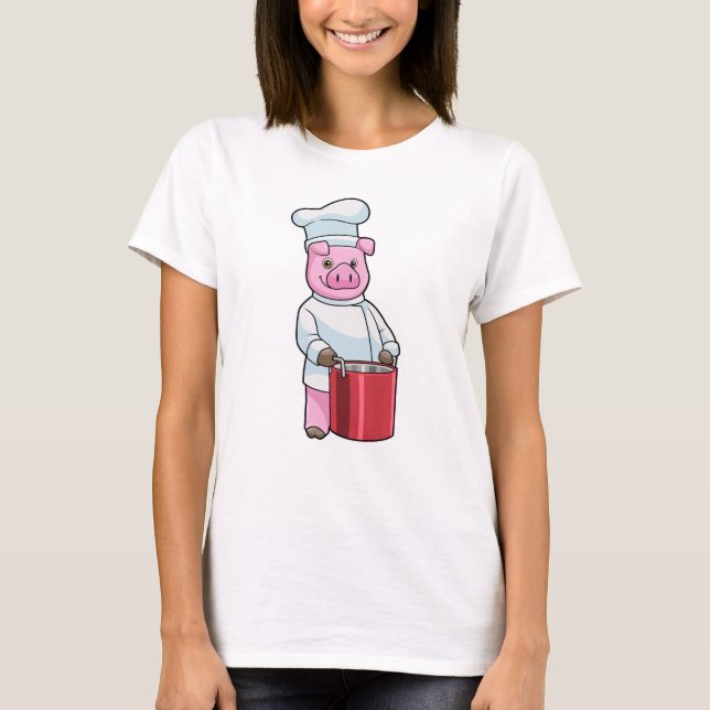 Gris som Cook med kokplats T Shirt (Framsida)