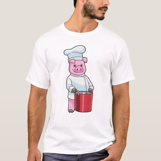 Gris som Cook med kokplats T Shirt (Framsida)