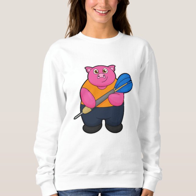 Gris som Dart-spelare med Darts T Shirt (Framsida)