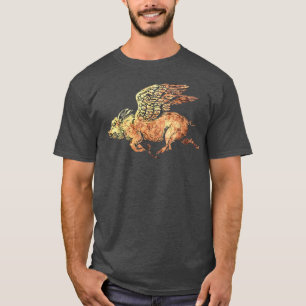 Gris som flyger med Vingar Fly Gris Älskare T Shirt