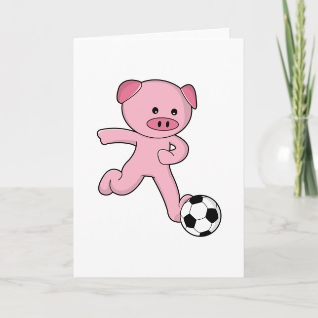 Gris som fotbollsspelare med fotboll kort (Framsida)