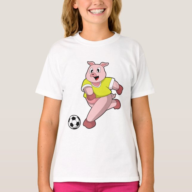 Gris som fotbollsspelare med fotboll t shirt (Framsida)